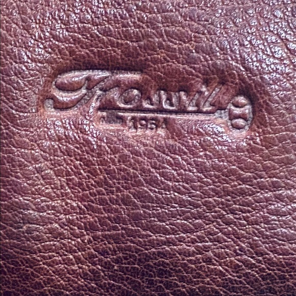 VTG 1990s Fossil Small Brown Pebbled Leather Messenger Bag - Picture 14 of 16